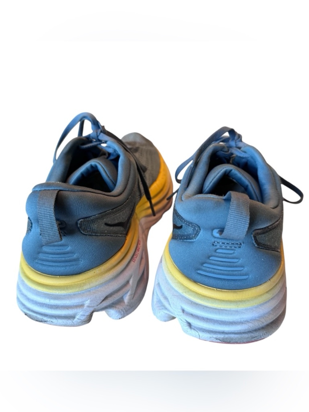 Hoka Bondi 8 Gray Yellow High End Trail Running Shoes Men’s 13D - Picture 4 of 9